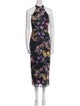 Monique Lhuillier Printed Long Dress