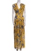 Monique Lhuillier Floral Print Long Dress