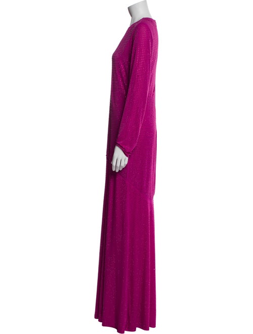 Monique Lhuillier Crew Neck Long Dress