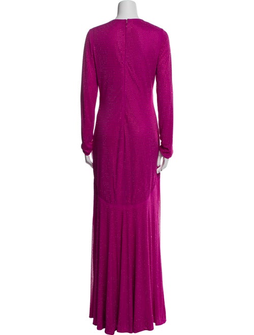 Monique Lhuillier Crew Neck Long Dress