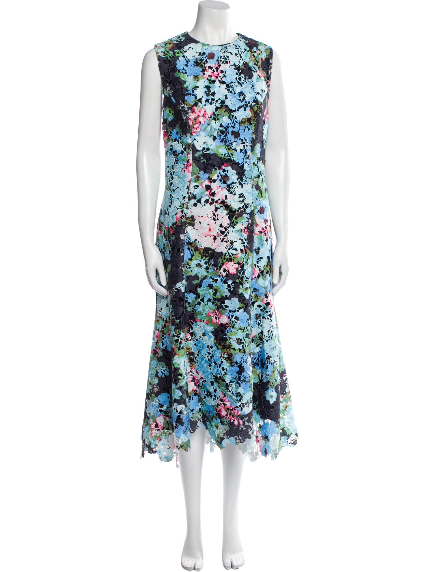 Monique Lhuillier Floral Print Long Dress