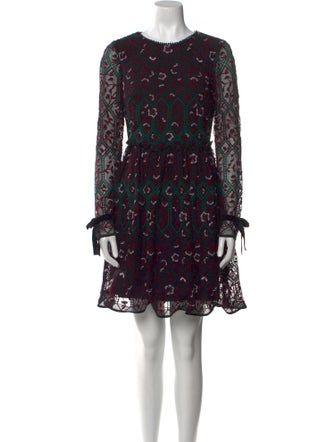 Monique Lhuillier Printed Mini Dress