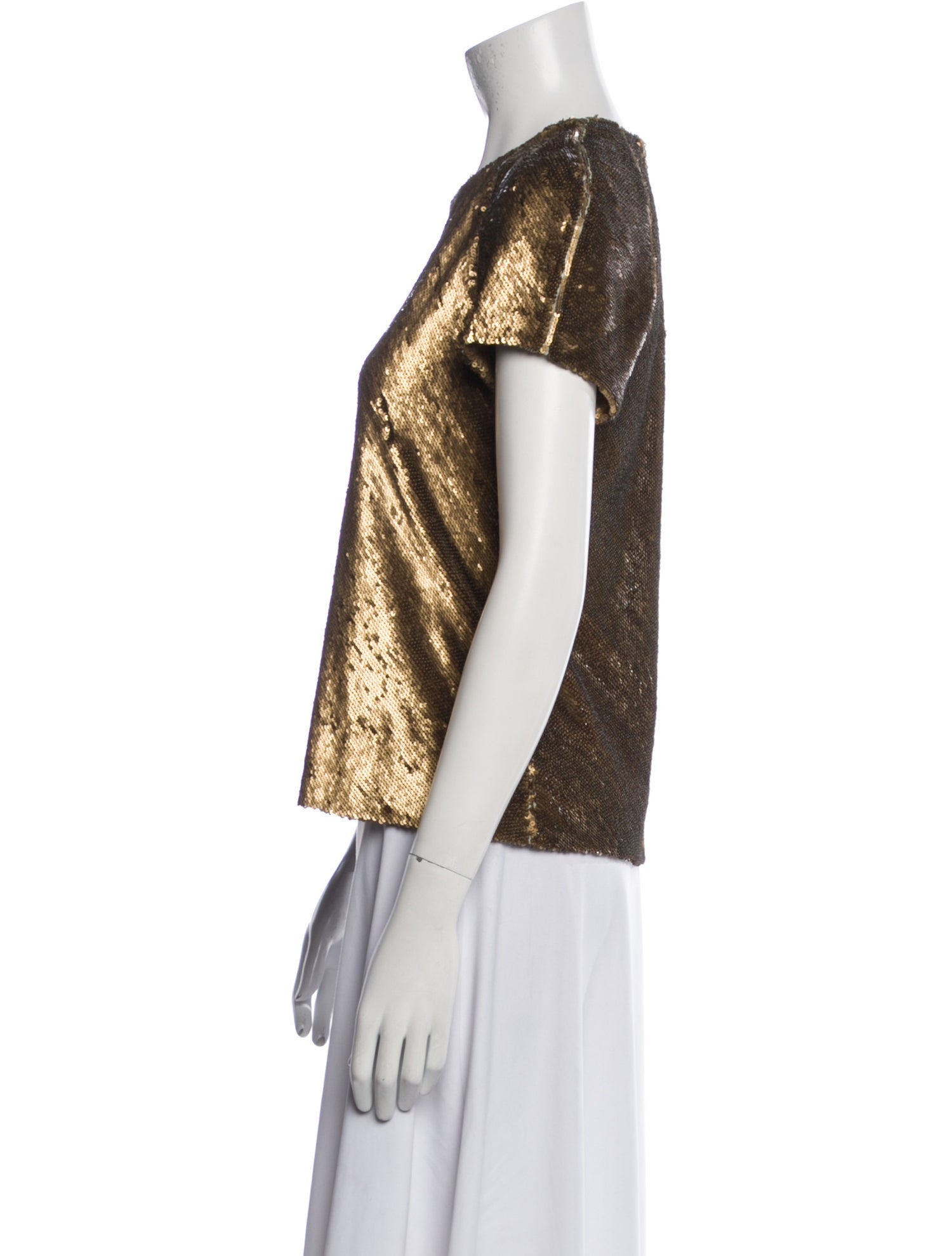 Monique Lhuillier Crew Neck Short Sleeve T-Shirt