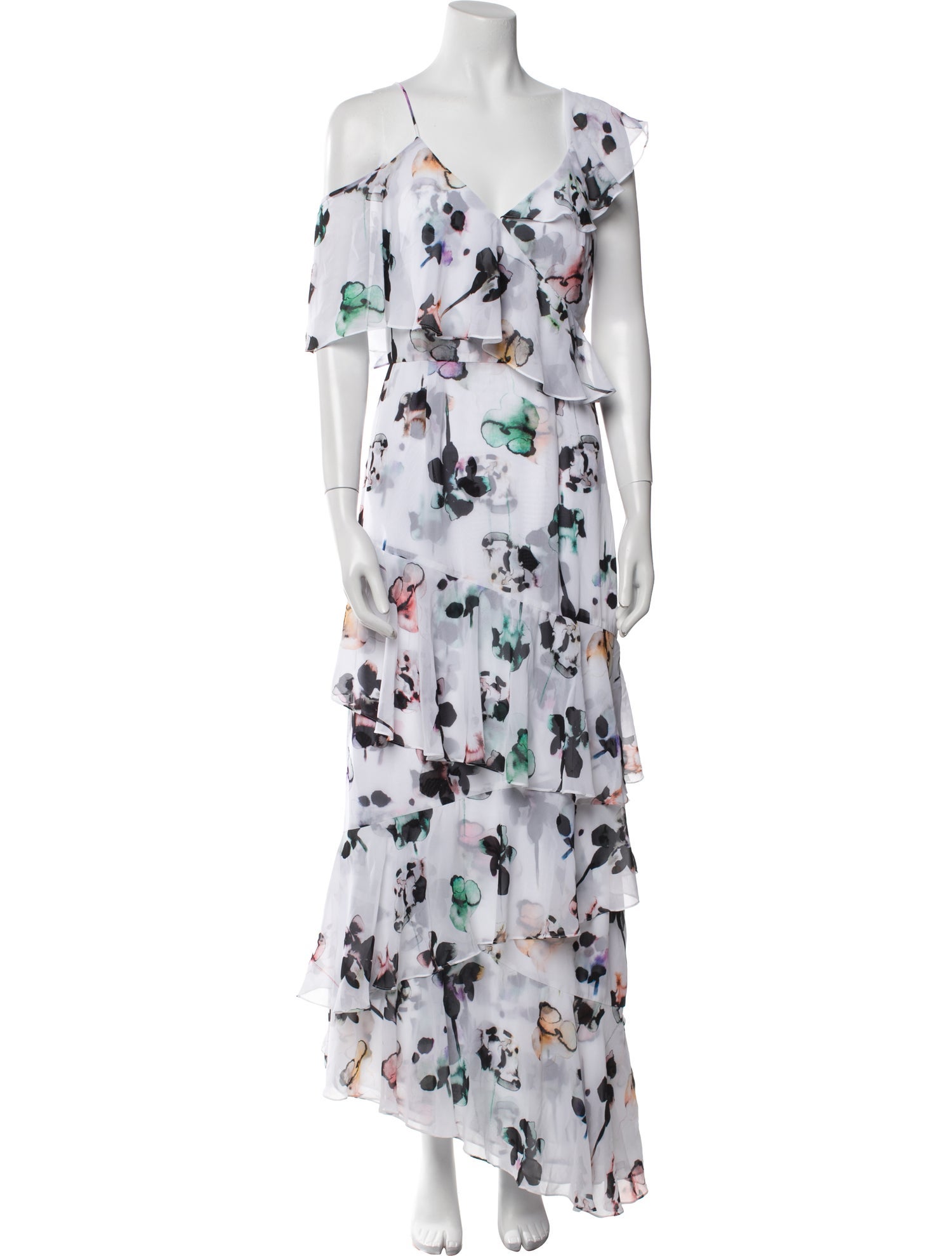 Monique Lhuillier Floral Print Long Dress