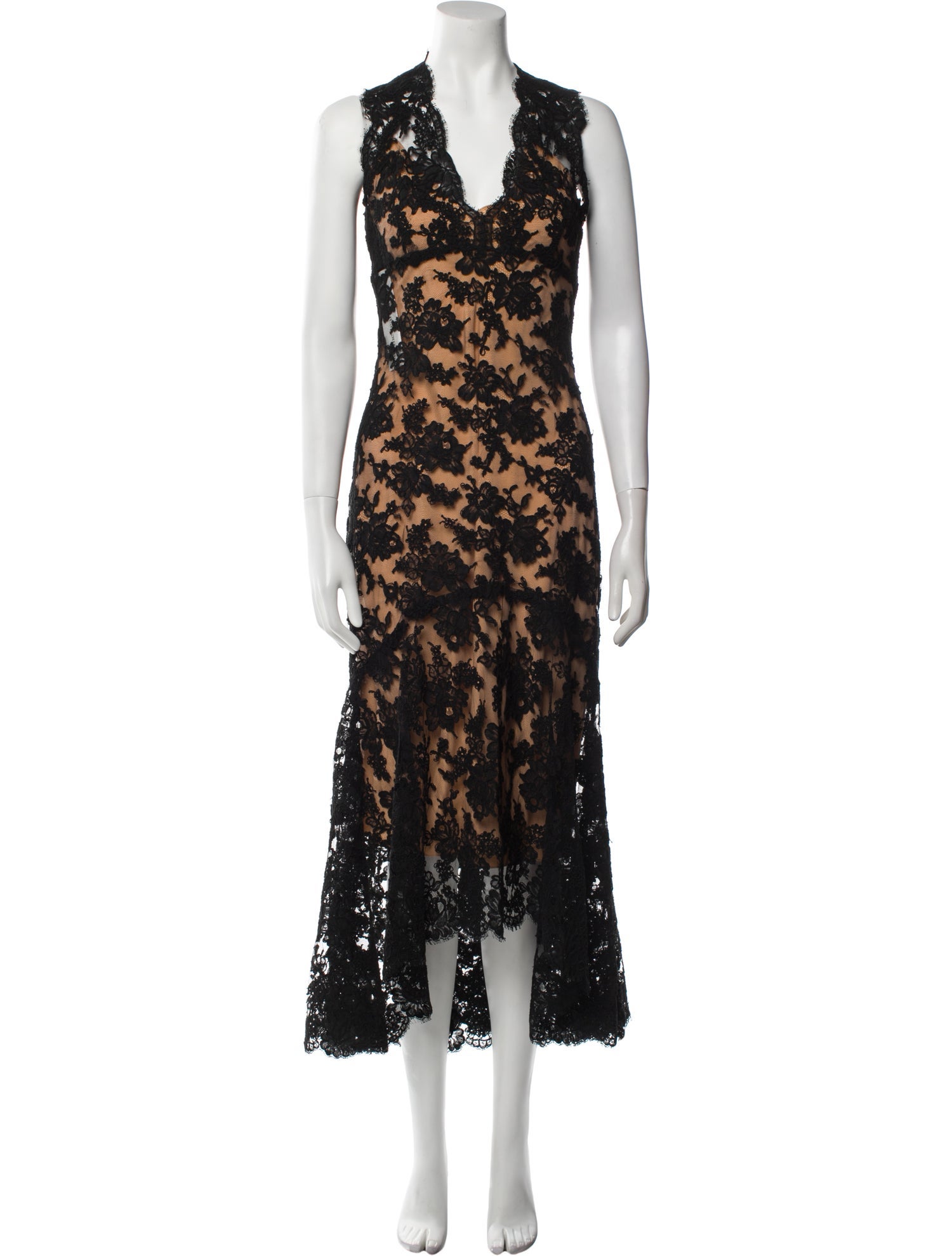 Monique Lhuillier Lace Pattern Long Dress