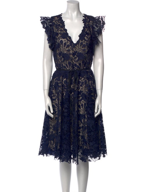 Monique Lhuillier Lace Pattern Knee-Length Dress