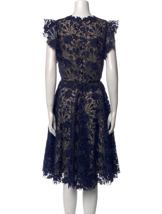 Monique Lhuillier Lace Pattern Knee-Length Dress