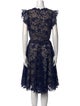 Monique Lhuillier Lace Pattern Knee-Length Dress