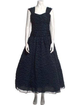 Monique Lhuillier Square Neckline Long Dress