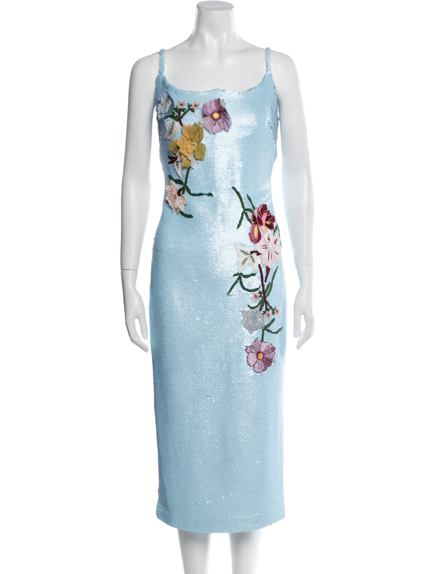 Monique Lhuillier Silk Midi Length Dress