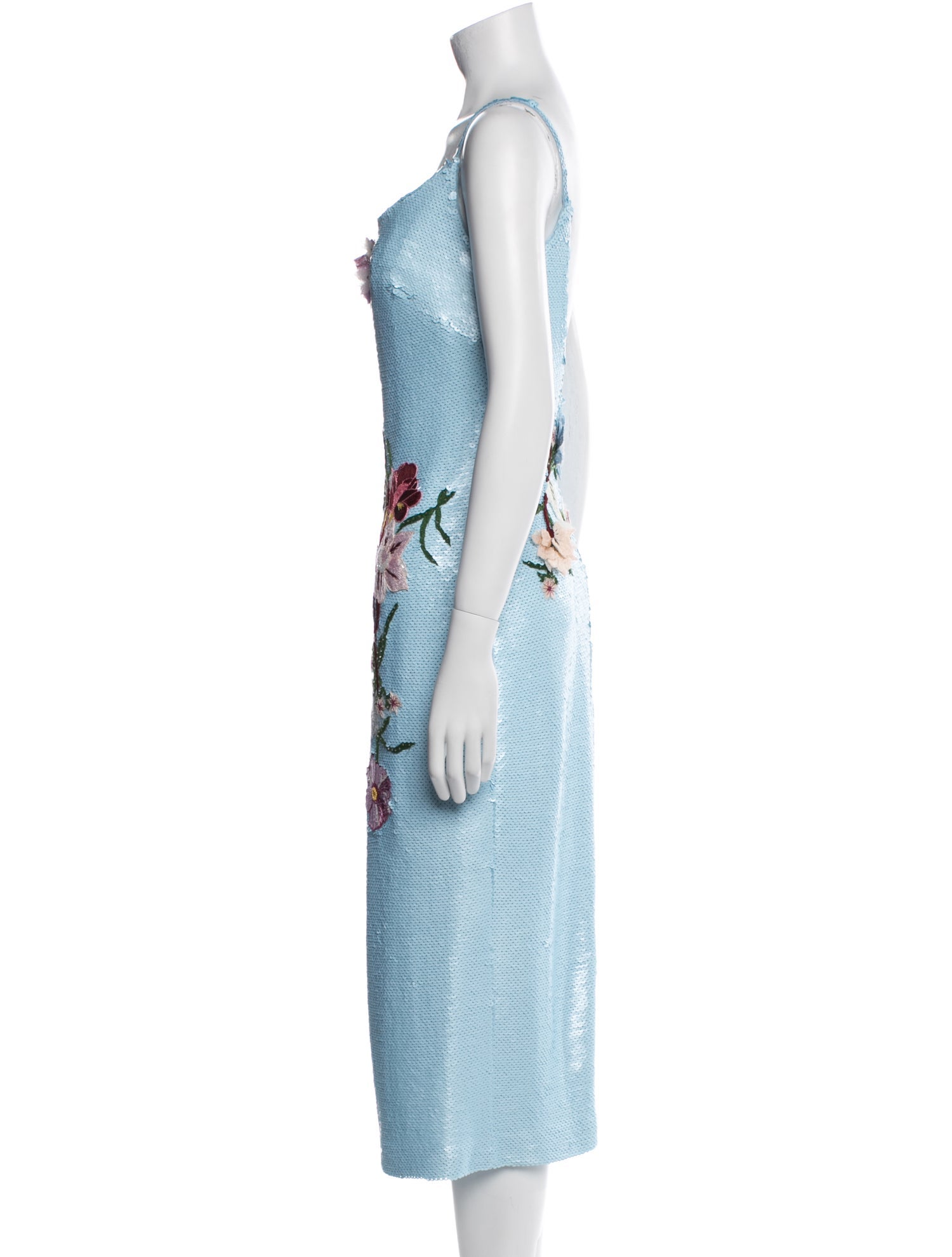 Monique Lhuillier Silk Midi Length Dress