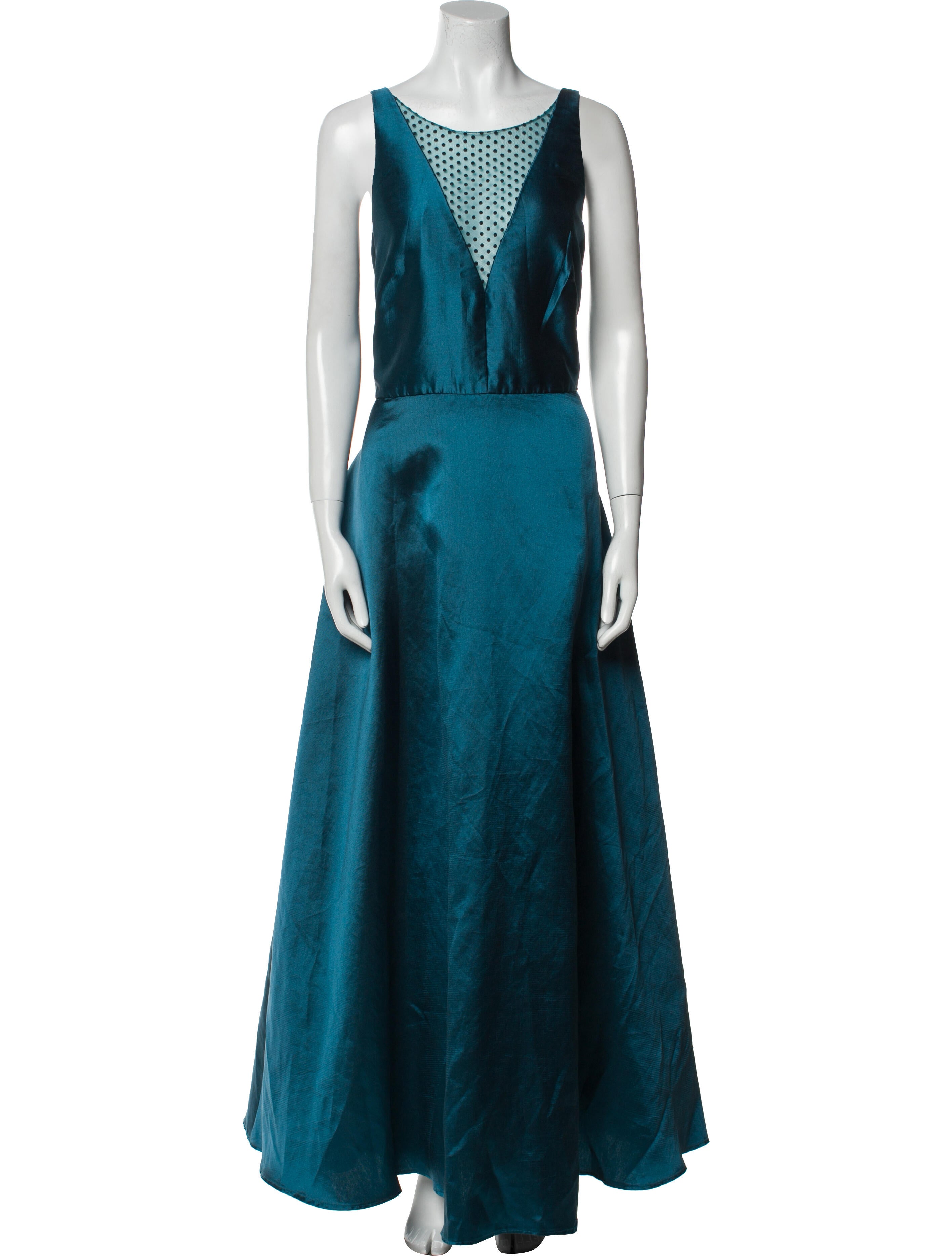 Monique Lhuillier Scoop Neck Long Dress