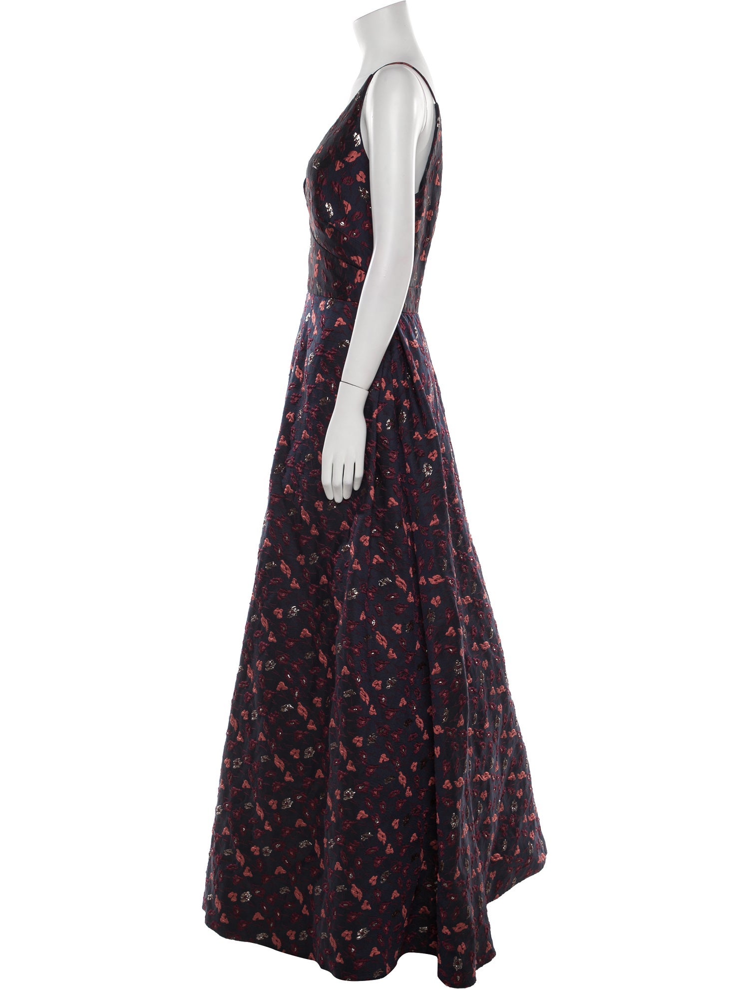 Monique Lhuillier Floral Print Long Dress