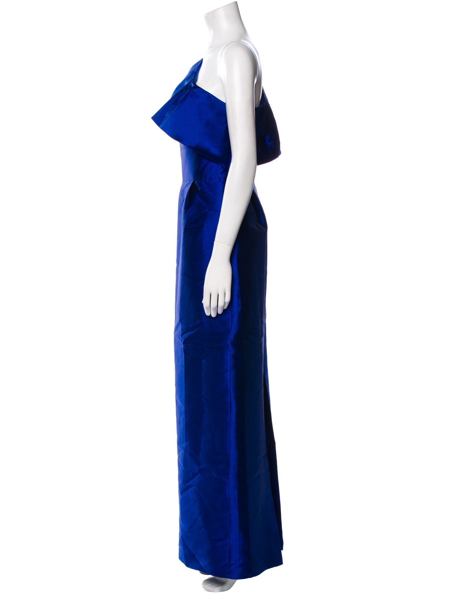 Monique Lhuillier One-Shoulder Long Dress