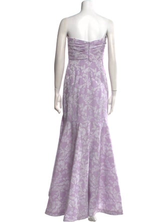 Monique Lhuillier Floral Print Long Dress
