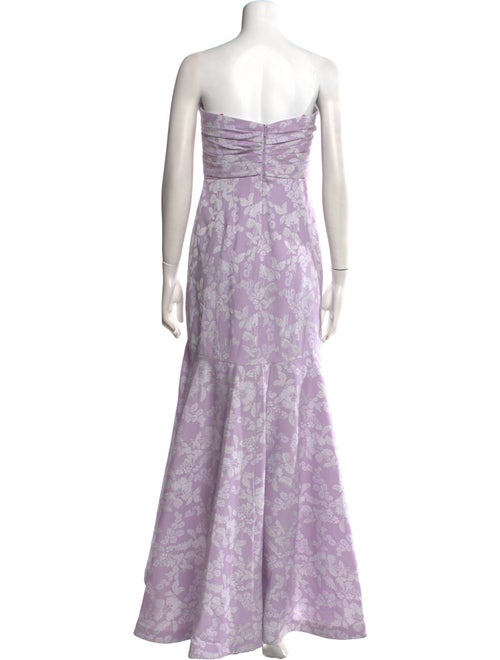 Monique Lhuillier Floral Print Long Dress