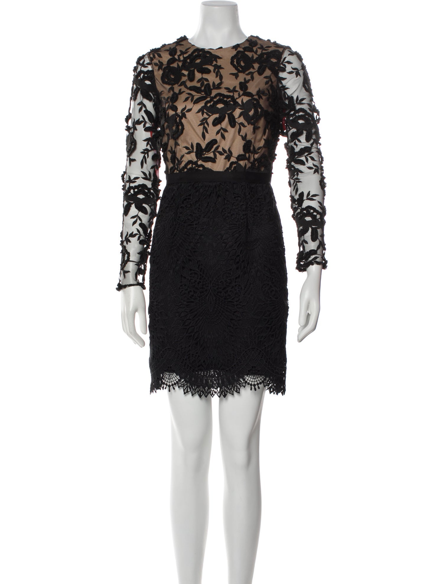 Monique Lhuillier Lace Pattern Mini Dress
