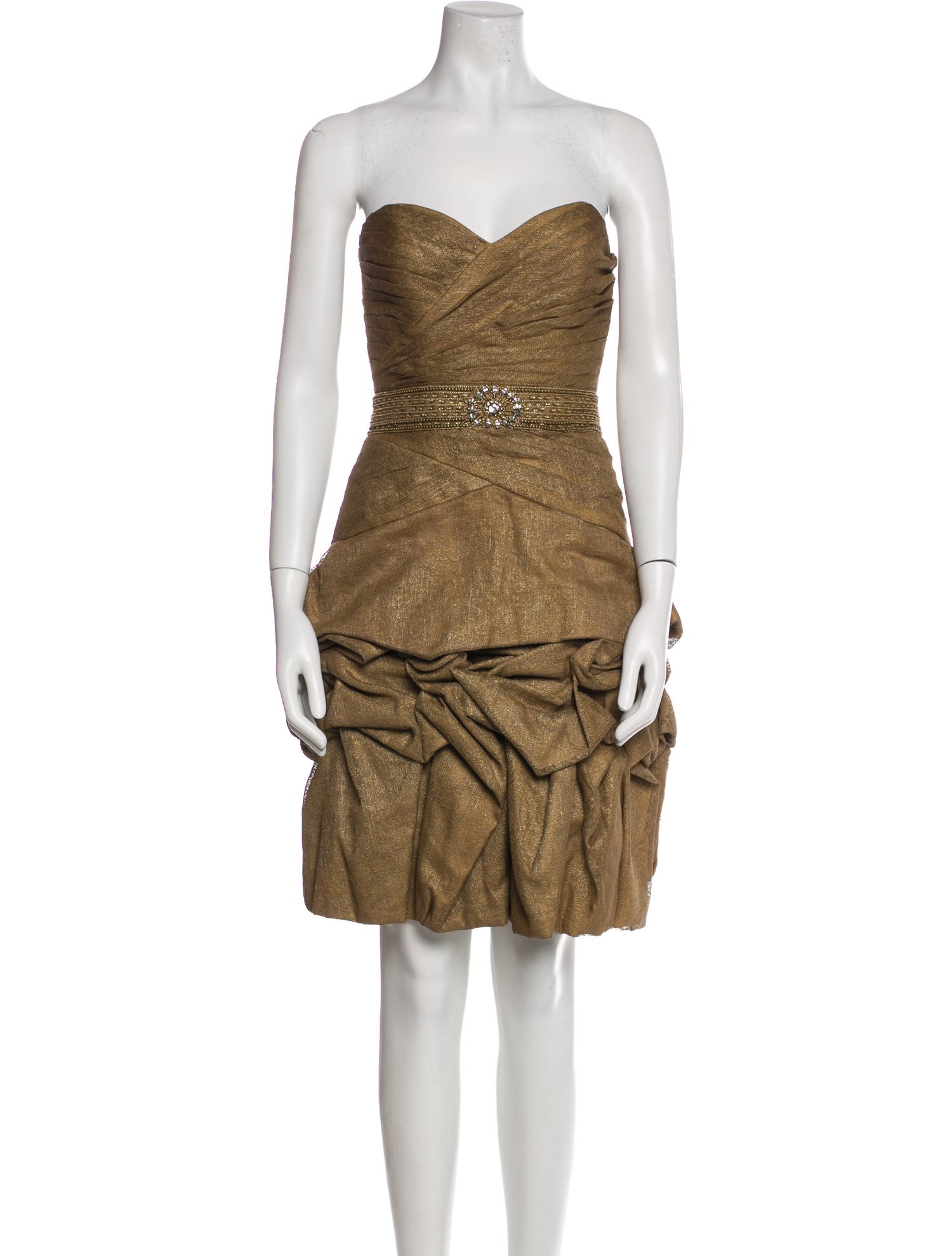 Monique Lhuillier Linen Knee-Length Dress