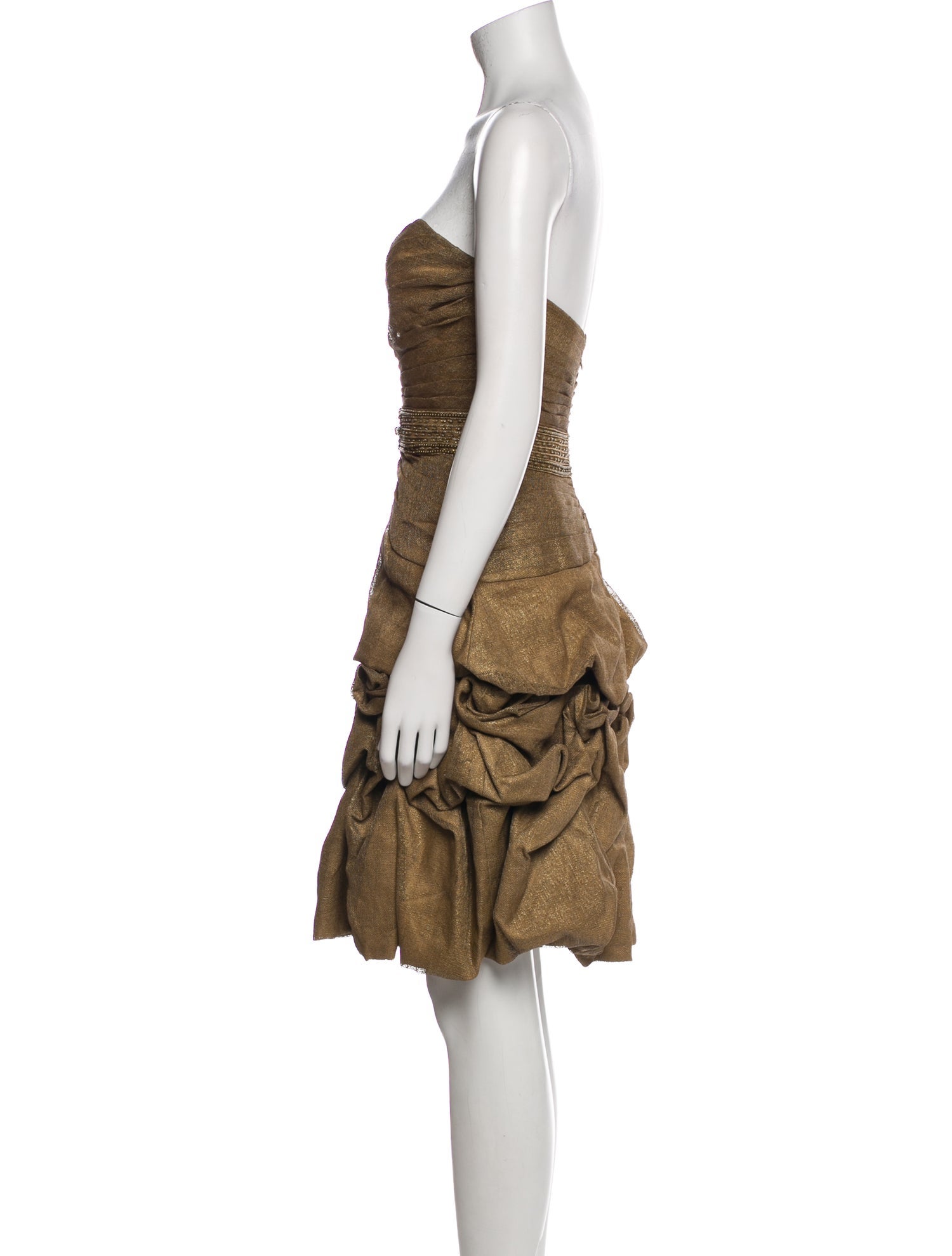 Monique Lhuillier Linen Knee-Length Dress