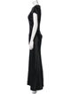 Monique Lhuillier V-Neck Long Dress