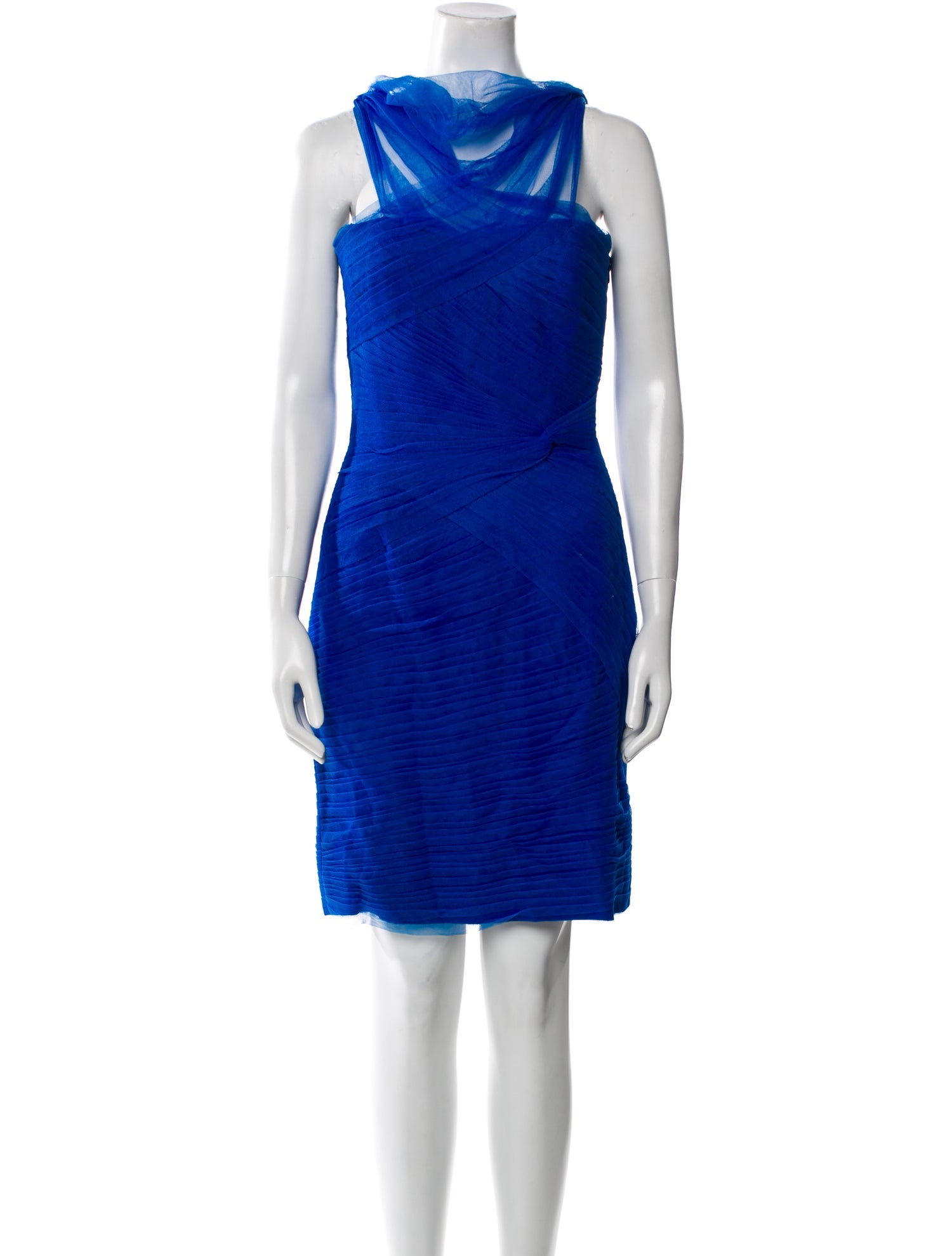 Monique Lhuillier Bateau Neckline Knee-Length Dress