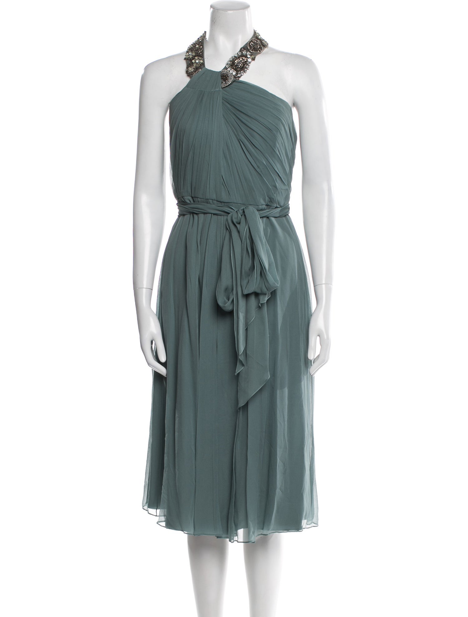 Monique Lhuillier Silk Midi Length Dress