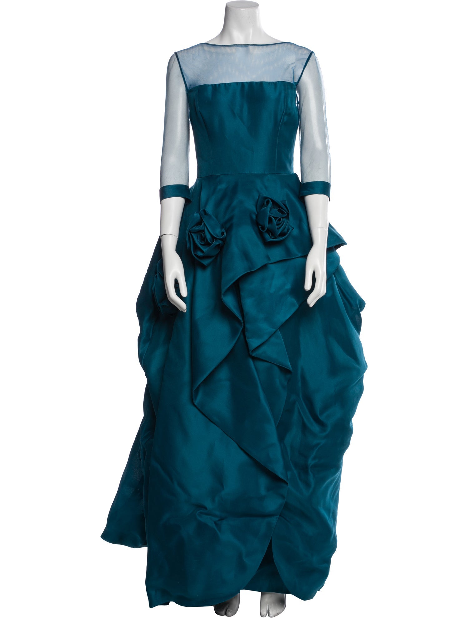 Monique Lhuillier Square Neckline Long Dress