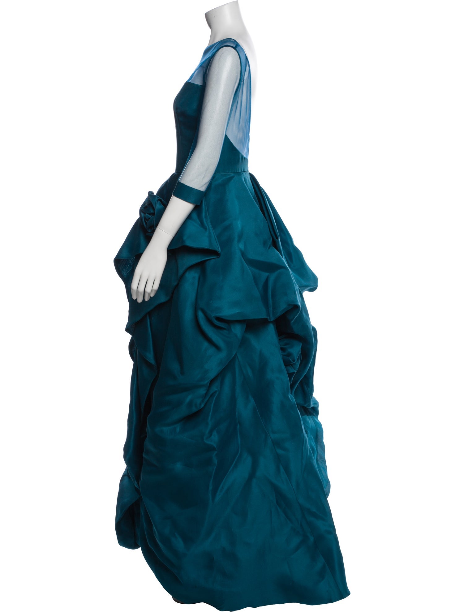 Monique Lhuillier Square Neckline Long Dress