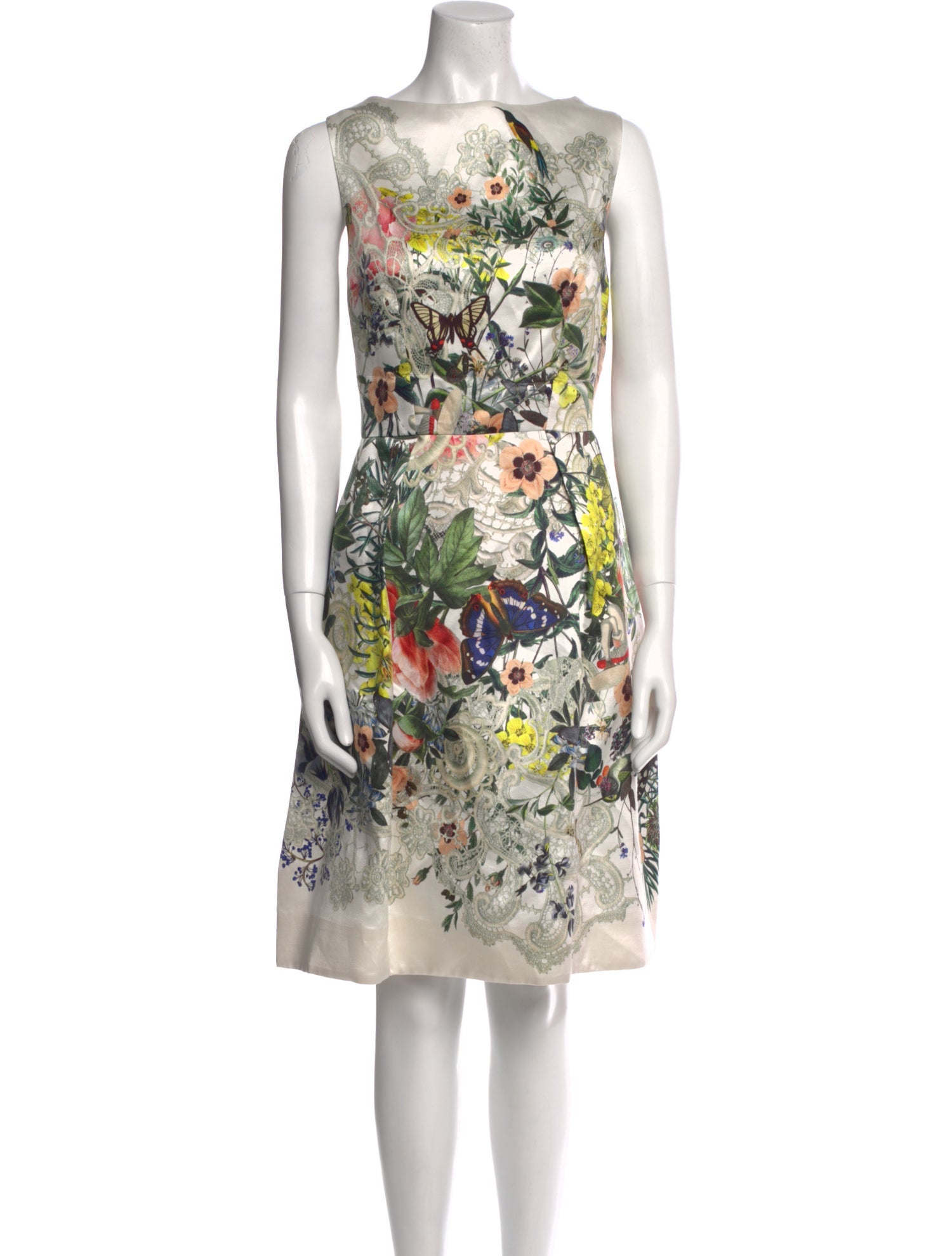 Monique Lhuillier Floral Print Knee-Length Dress