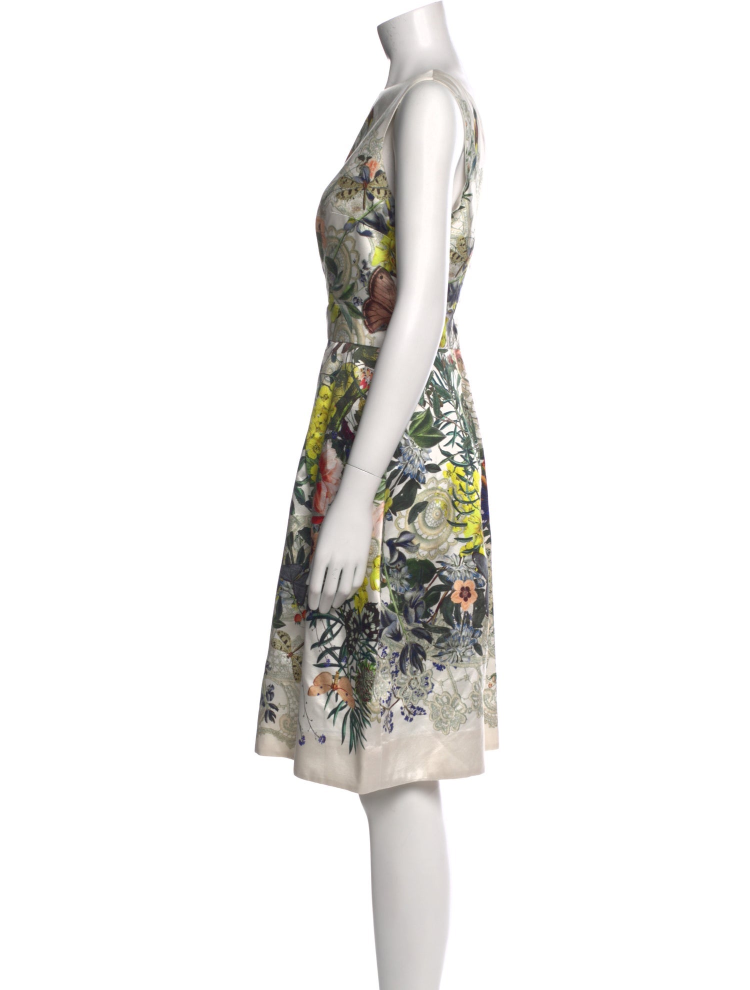 Monique Lhuillier Floral Print Knee-Length Dress
