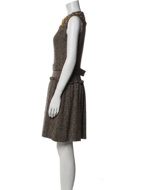 Monique Lhuillier Crew Neck Mini Dress