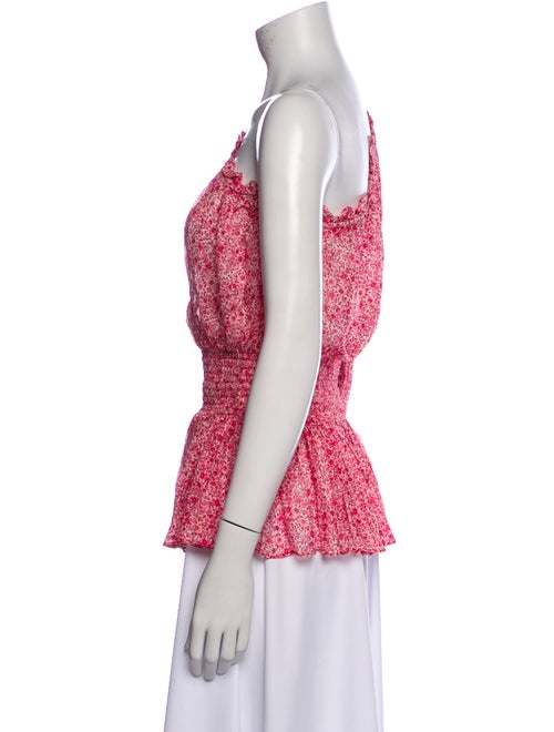 Monique Lhuillier Floral Print One-Shoulder Blouse