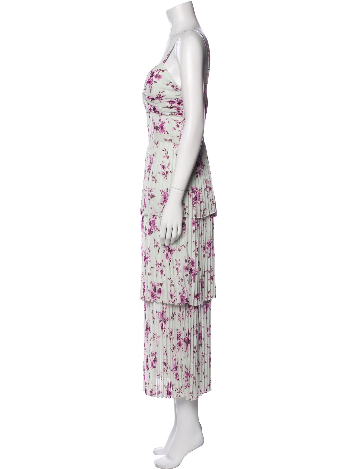 Monique Lhuillier Floral Print Long Dress w/ Tags