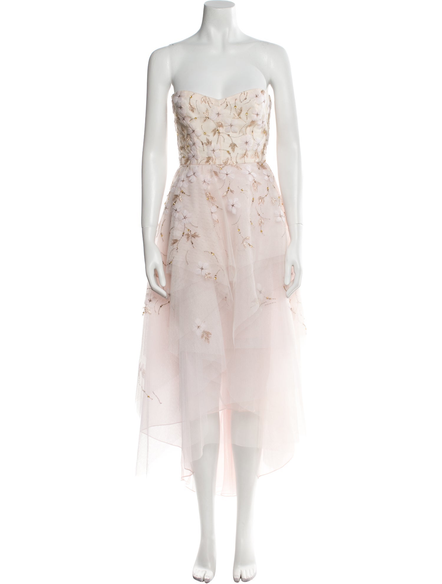 Monique Lhuillier Nylon Midi Length Dress