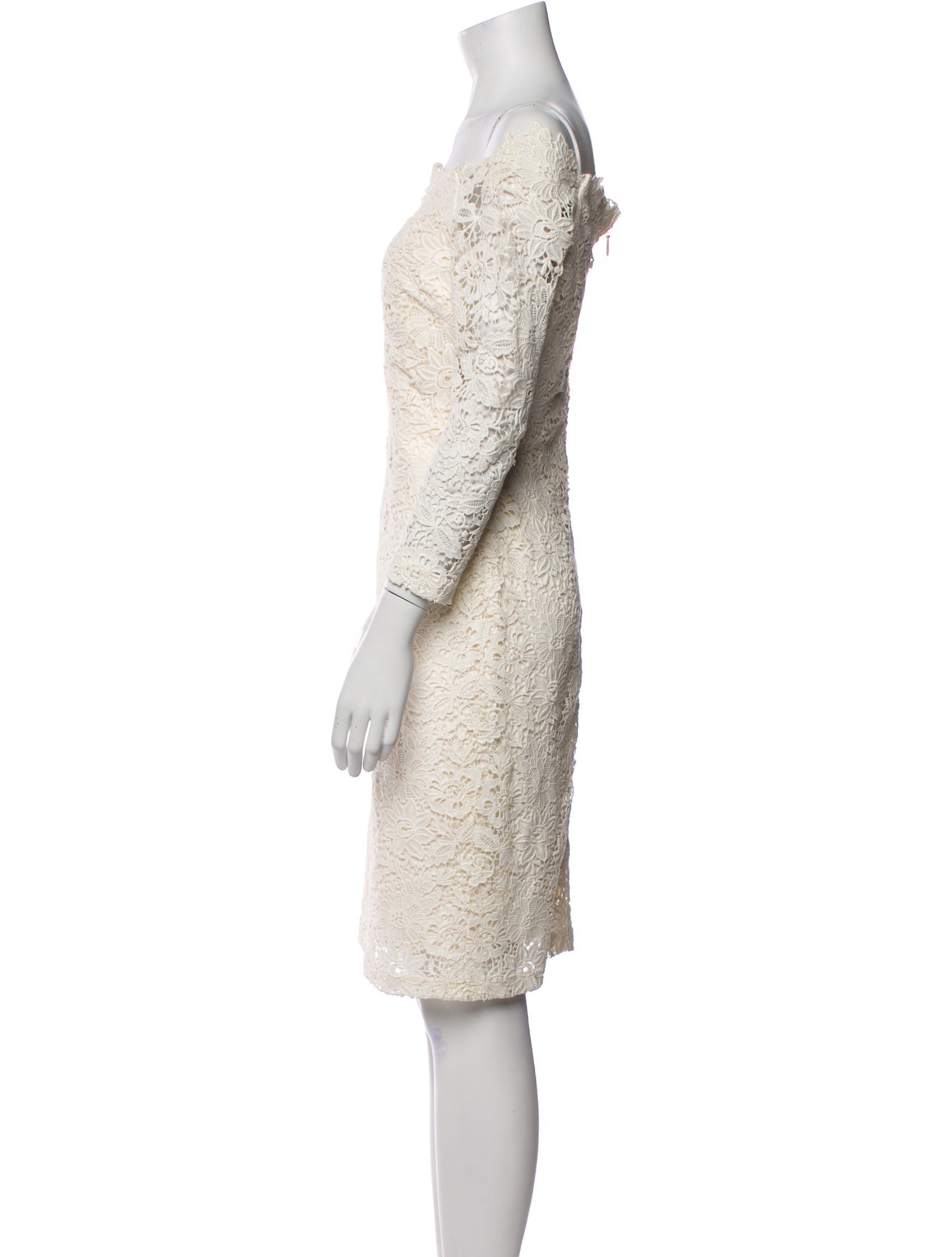 Monique Lhuillier Lace Pattern Knee-Length Dress