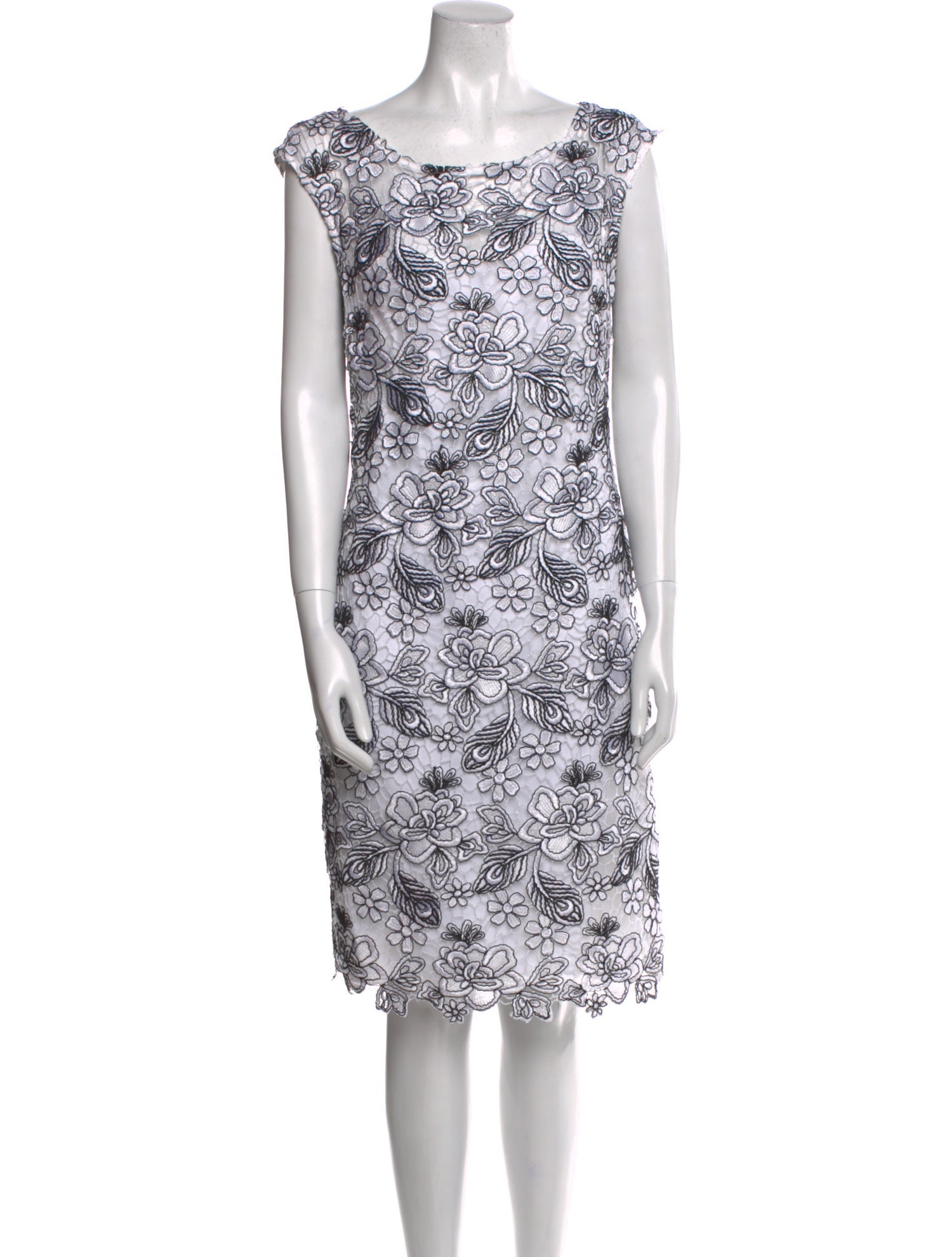 Monique Lhuillier Lace Pattern Knee-Length Dress