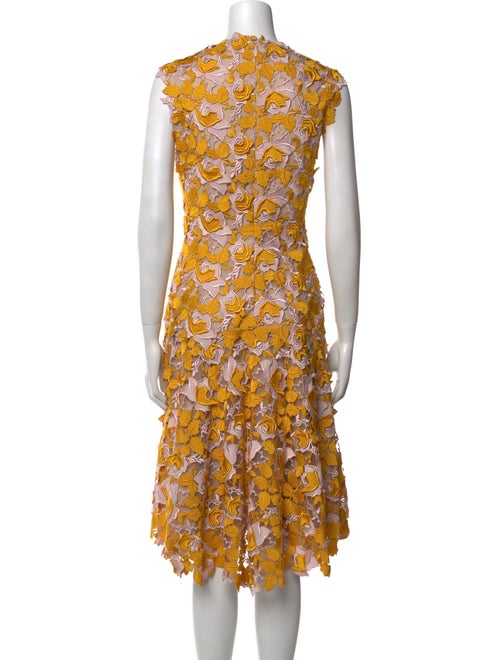 Monique Lhuillier Lace Pattern Midi Length Dress