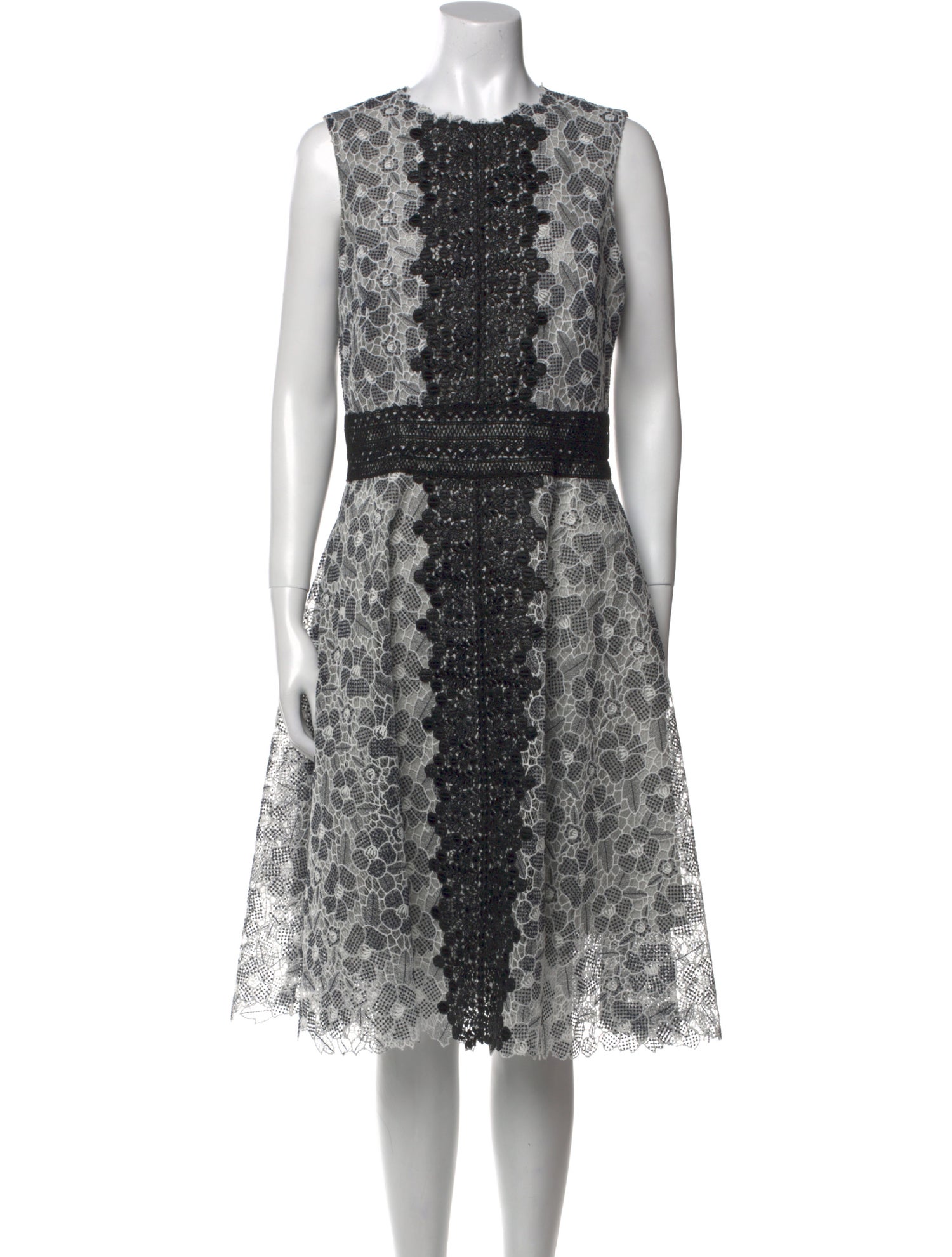 Monique Lhuillier Lace Pattern Midi Length Dress