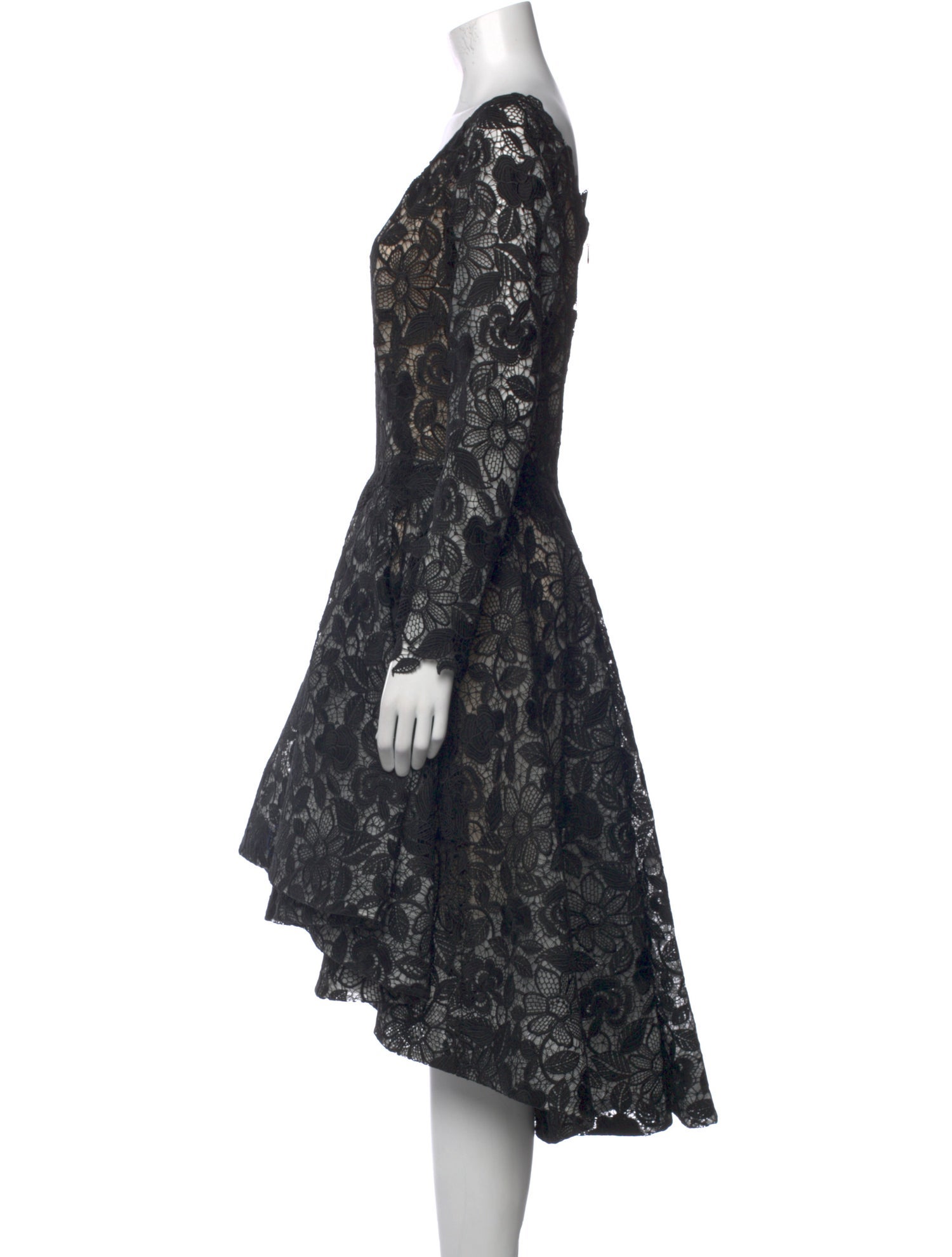 Monique Lhuillier Lace Pattern Midi Length Dress