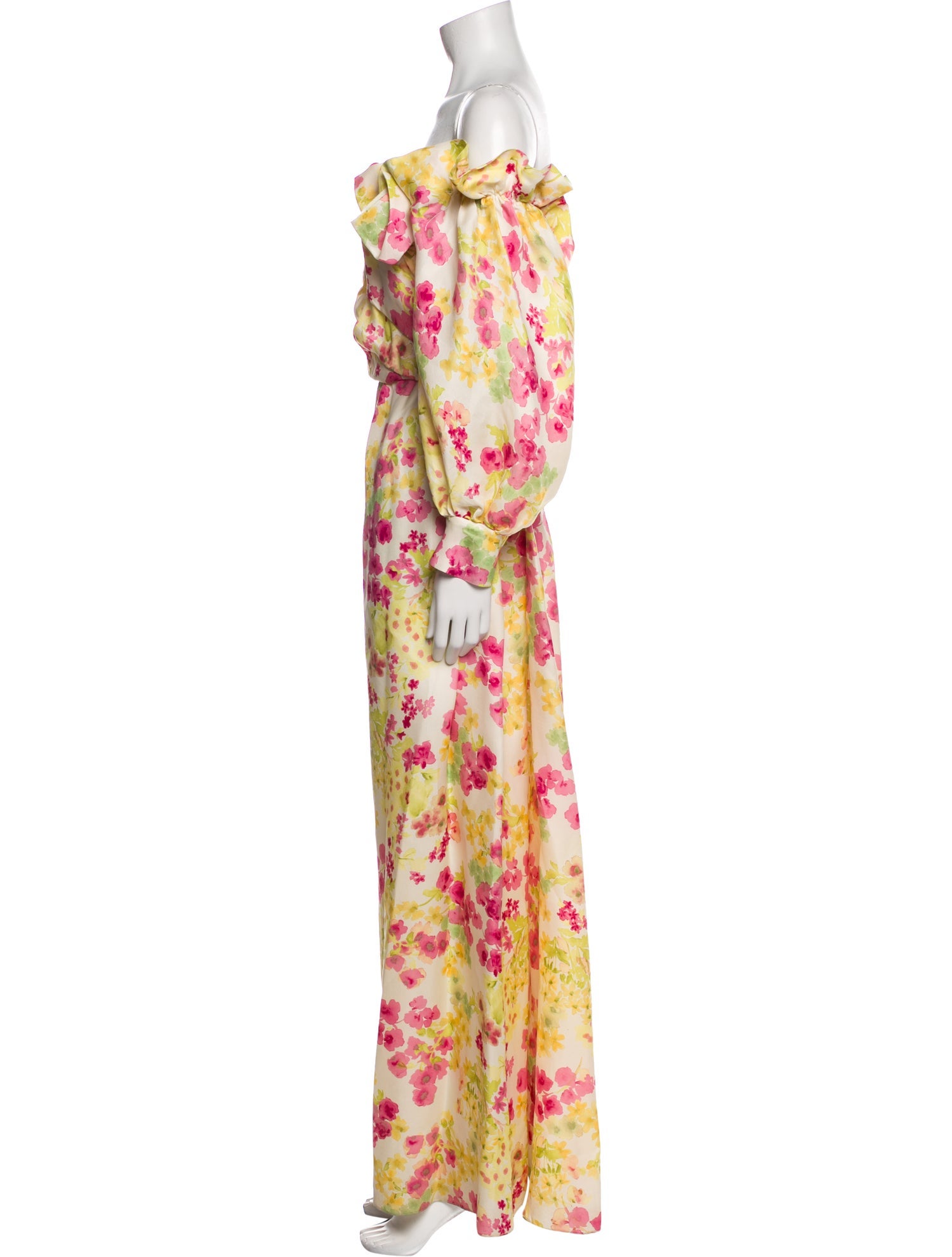 Monique Lhuillier Floral Print Long Dress