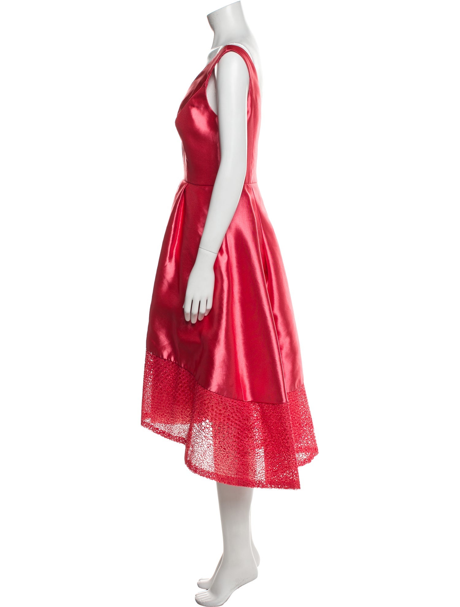 Monique Lhuillier V-Neck Midi Length Dress