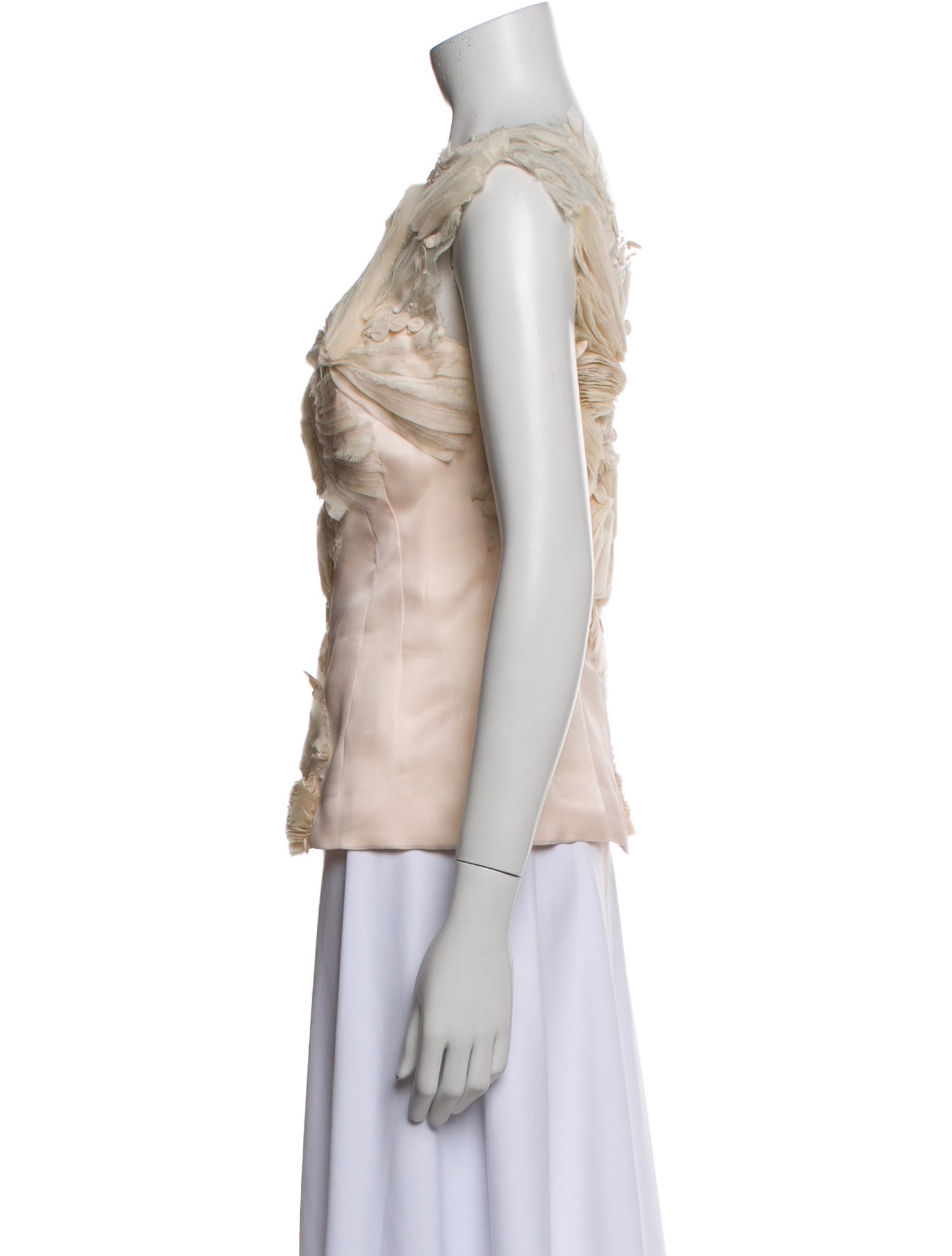 Monique Lhuillier Silk One-Shoulder Top