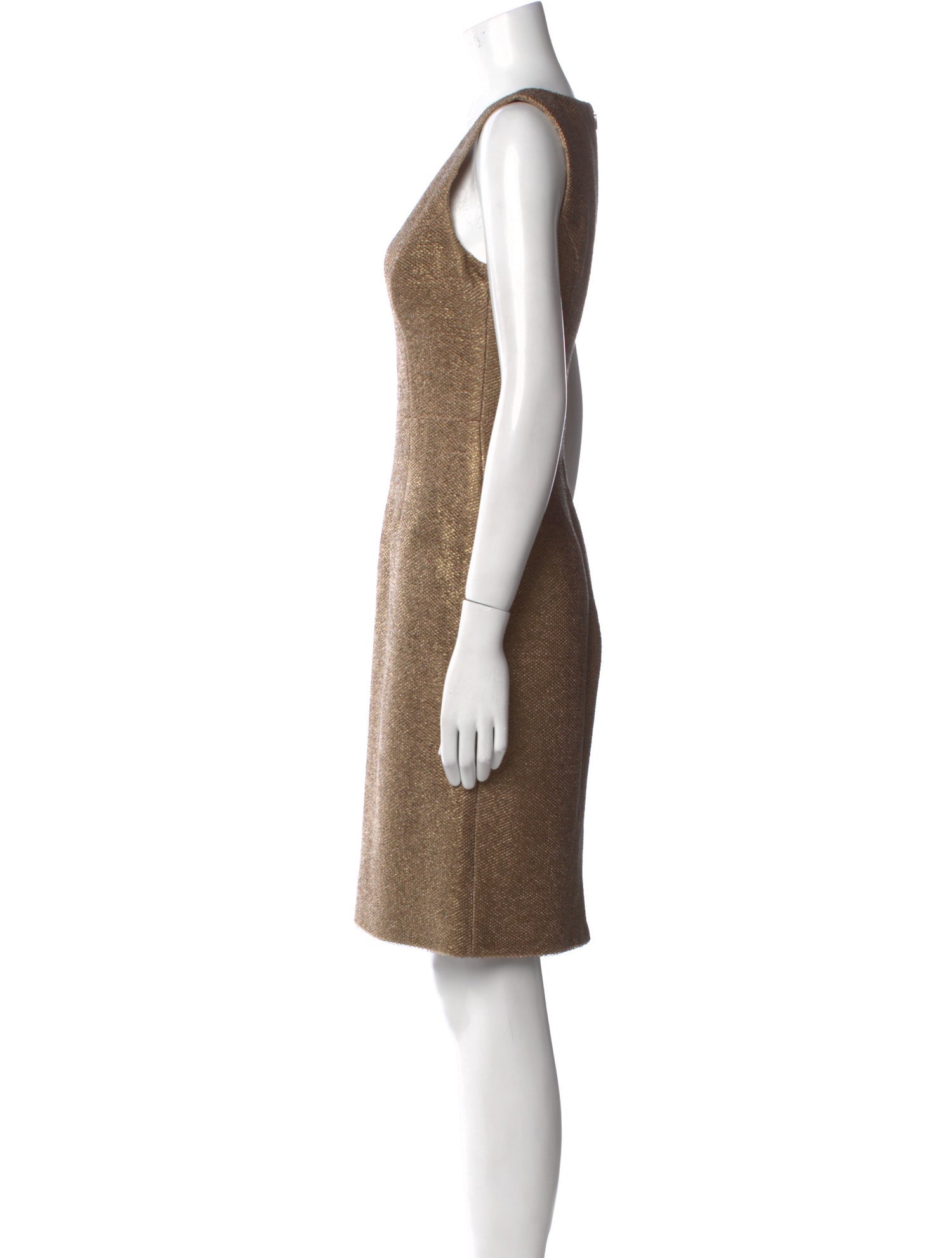 Monique Lhuillier V-Neck Knee-Length Dress