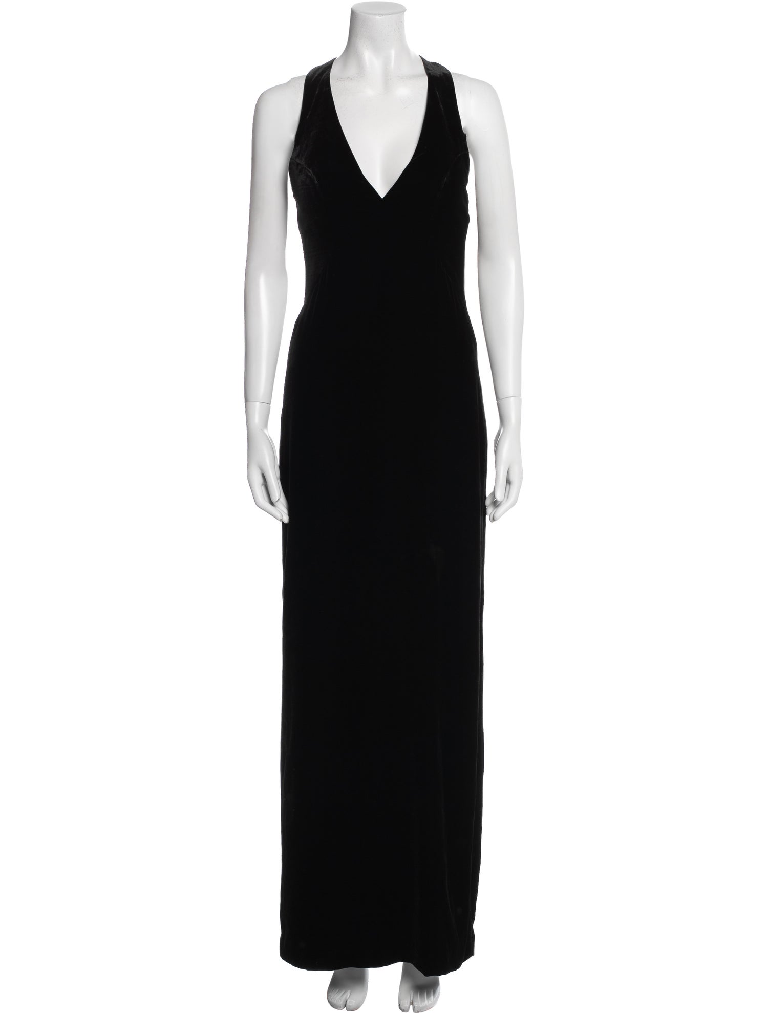 Monique Lhuillier V-Neck Long Dress