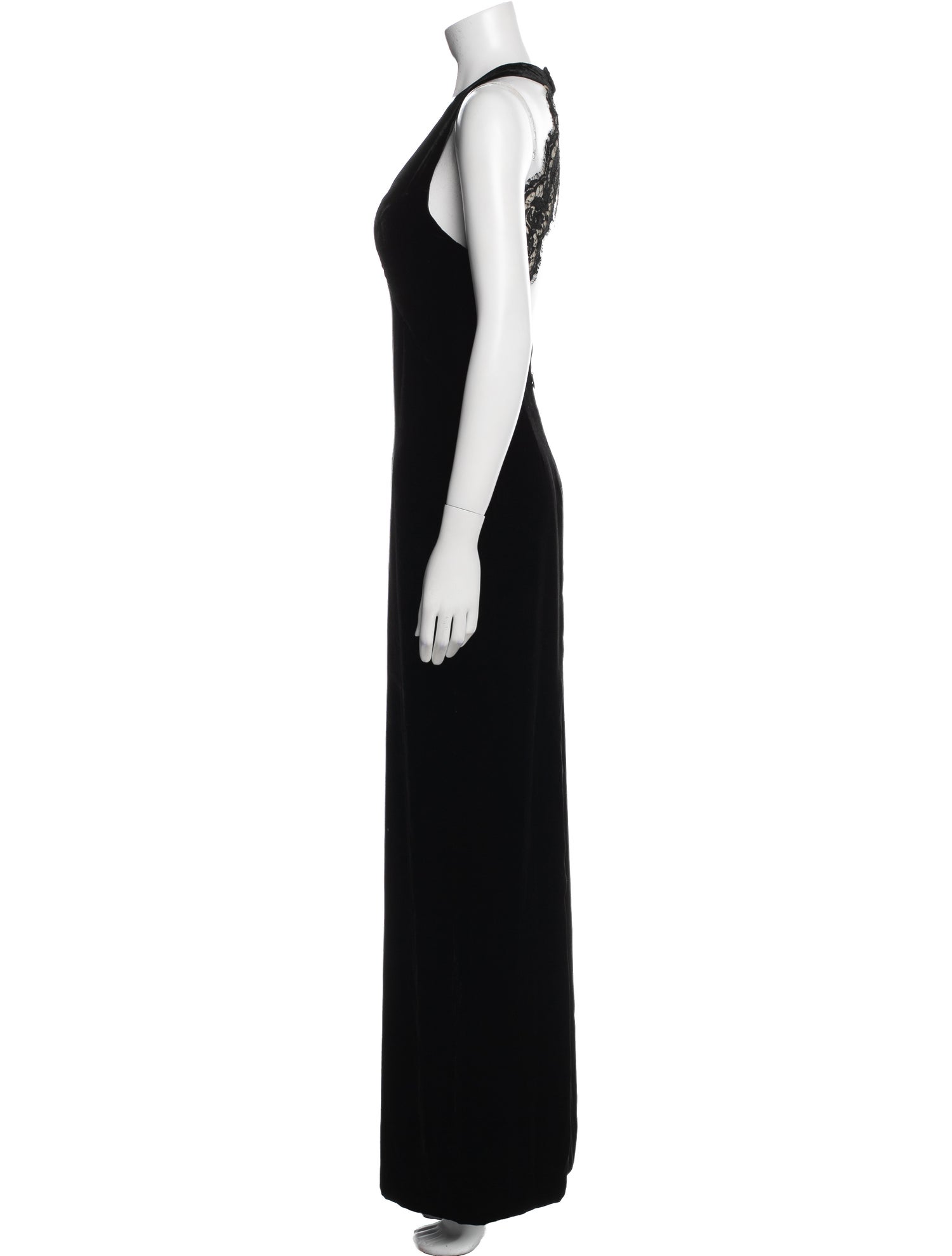 Monique Lhuillier V-Neck Long Dress