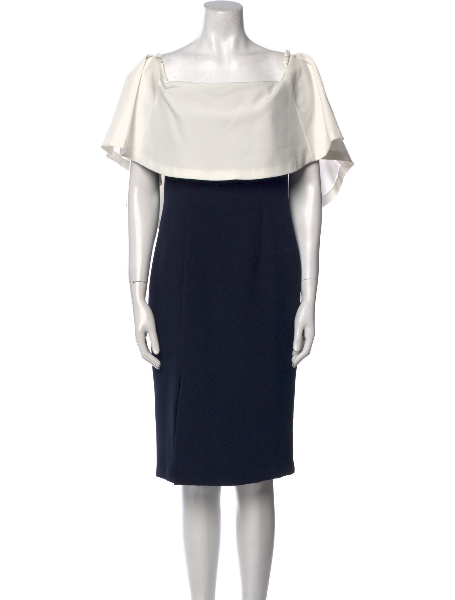 Monique Lhuillier Square Neckline Midi Length Dress