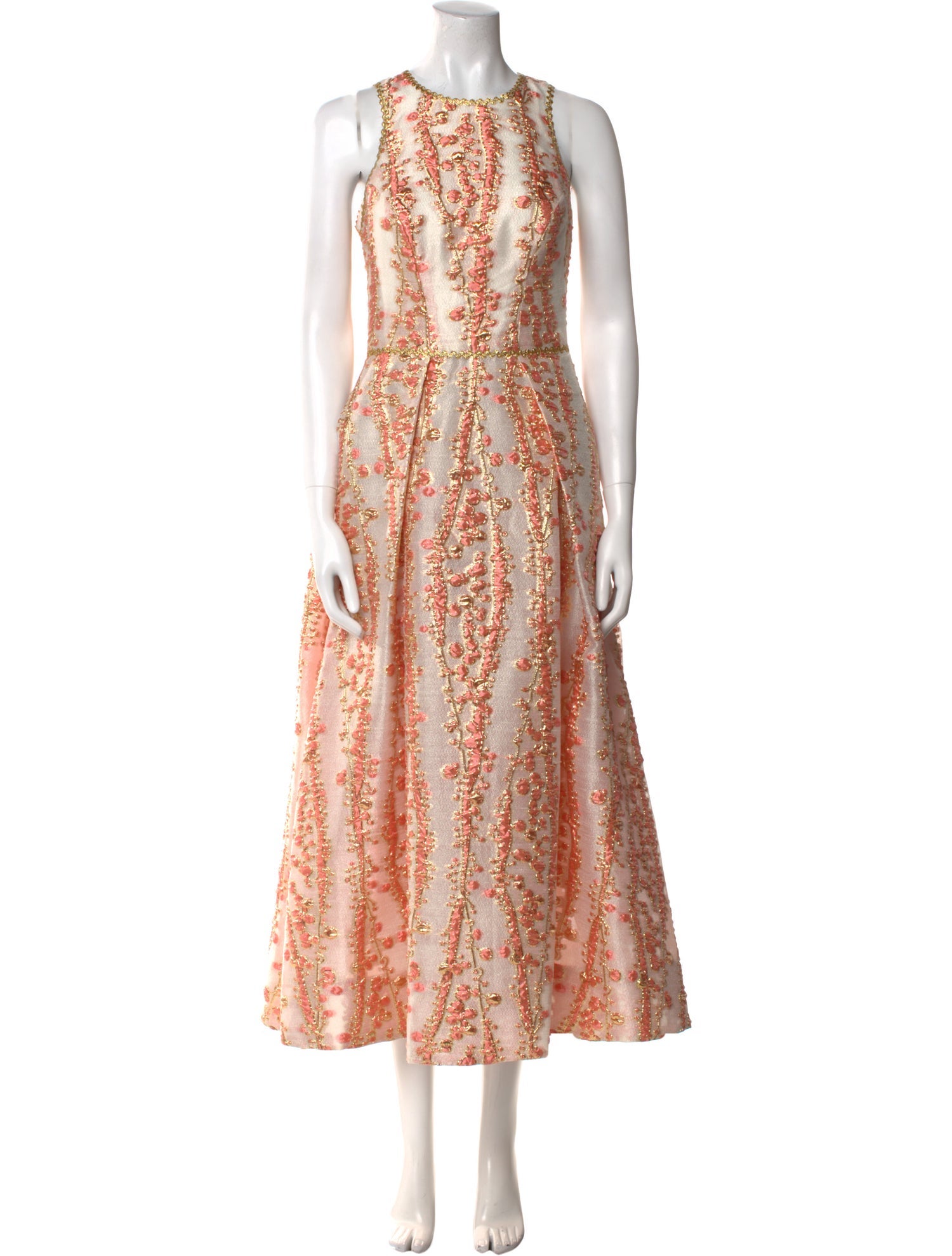 Monique Lhuillier Printed Long Dress