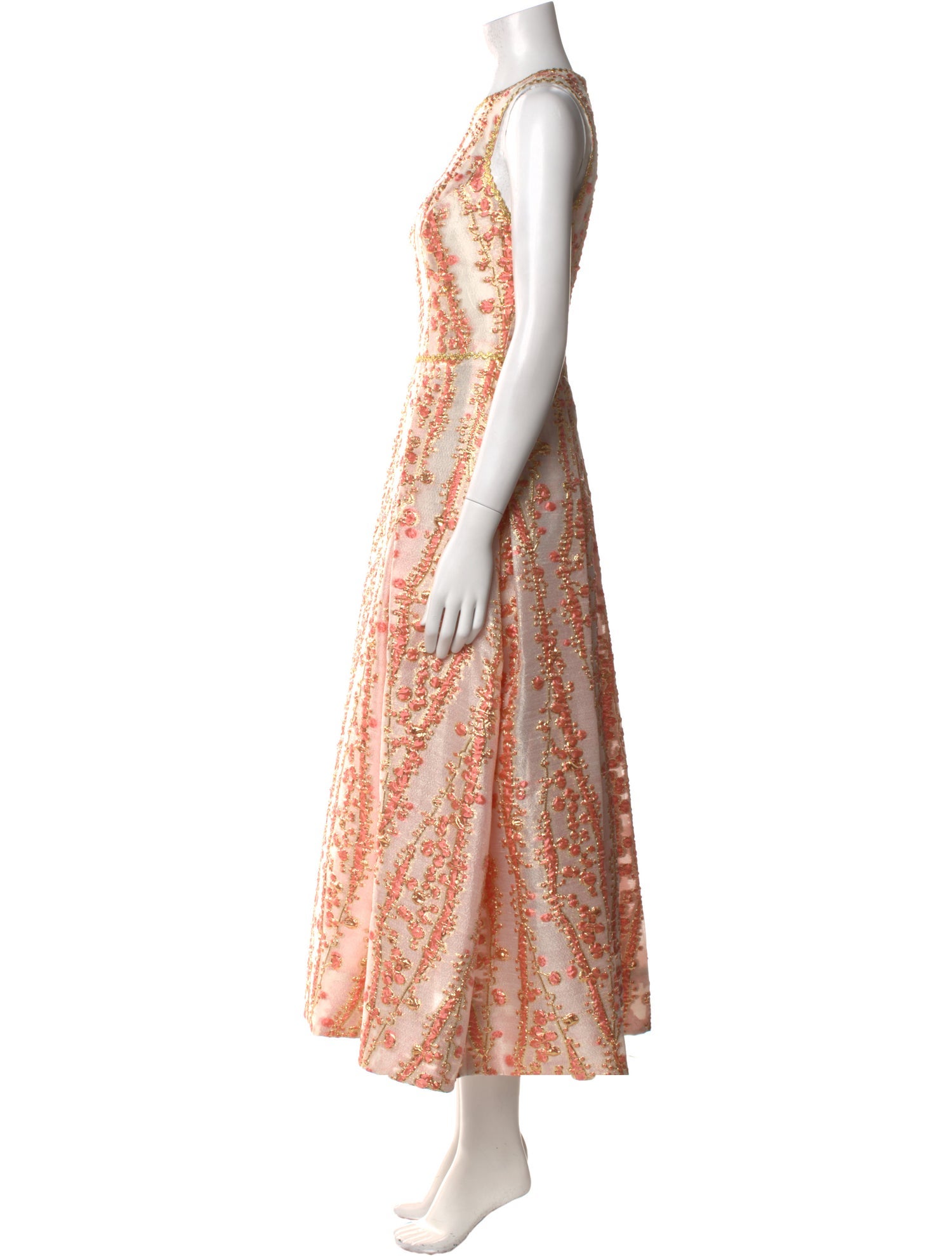 Monique Lhuillier Printed Long Dress