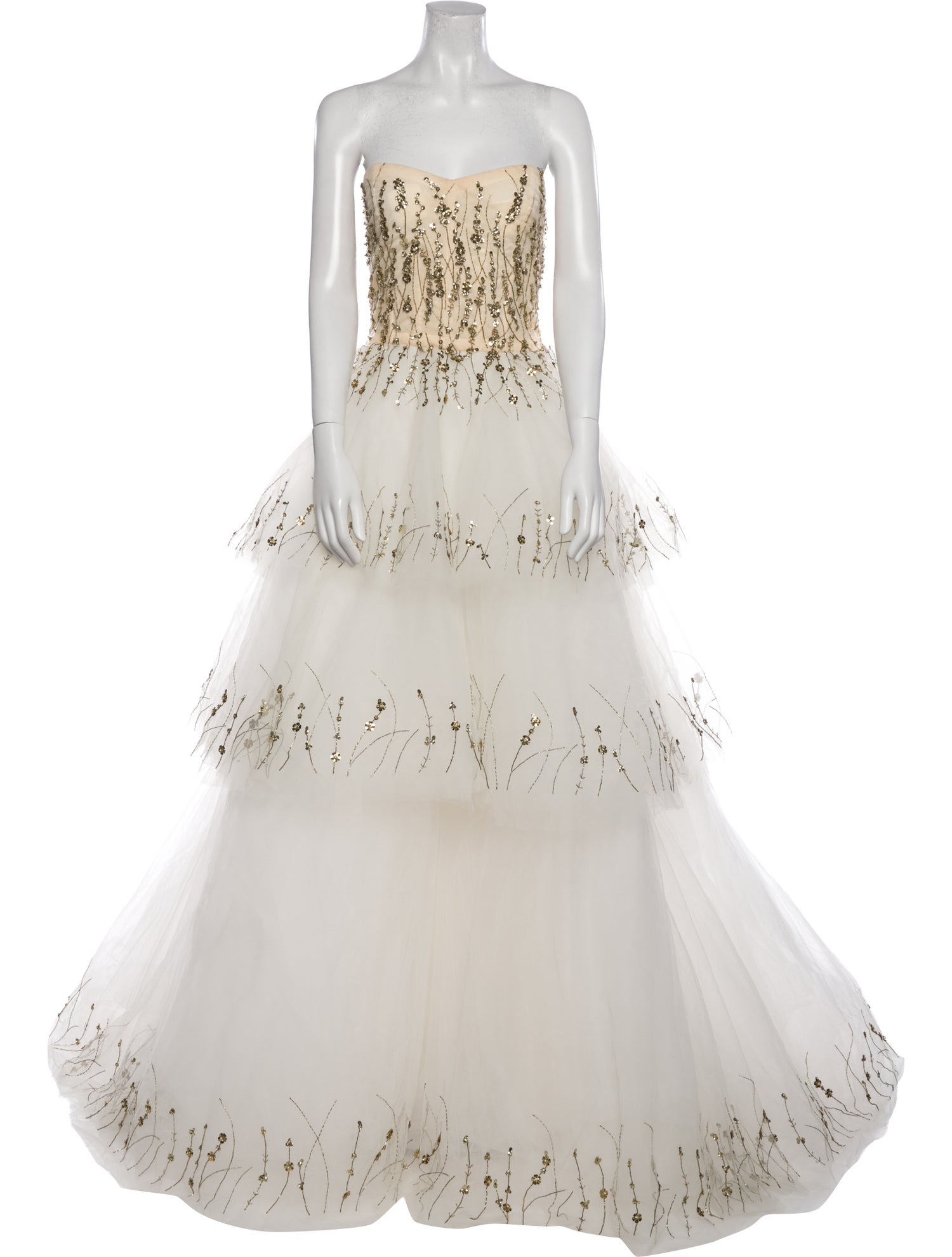 Monique Lhuillier Patterned Long Dress