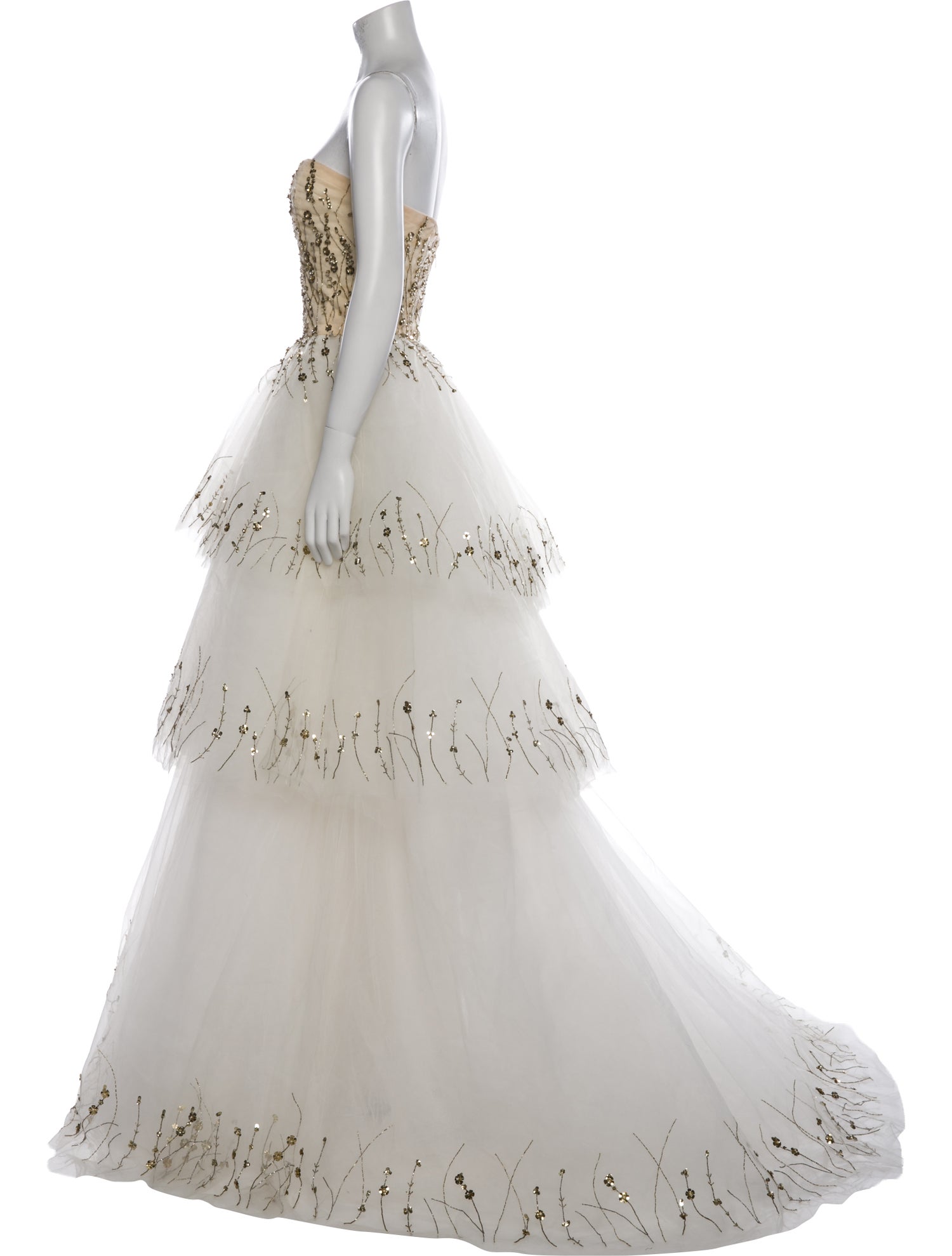 Monique Lhuillier Patterned Long Dress